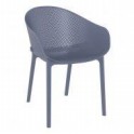 Avril polypropyle chair dark grey plastic chair