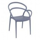 Maye plastic moulded chair dark grey