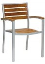 Aluminium and Teak Stacking Armchair