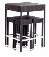 Outdoor Poseur Table with Bar Stools